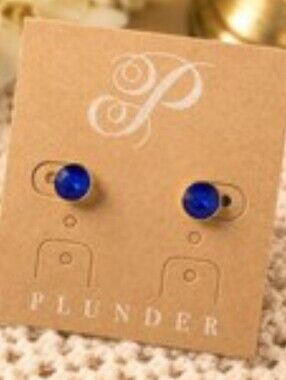 Plunder Sapphire Blue Crystal Stud Earrings